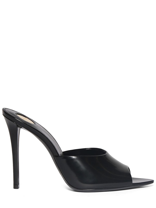 Saint Laurent: 110mm Goldie leather mule sandals - Siyah - women_0 | Luisa Via Roma