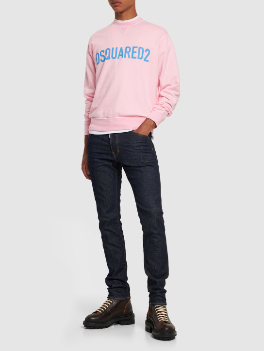 Dsquared2: Logo cotton jersey sweatshirt - Baby Pink - men_1 | Luisa Via Roma