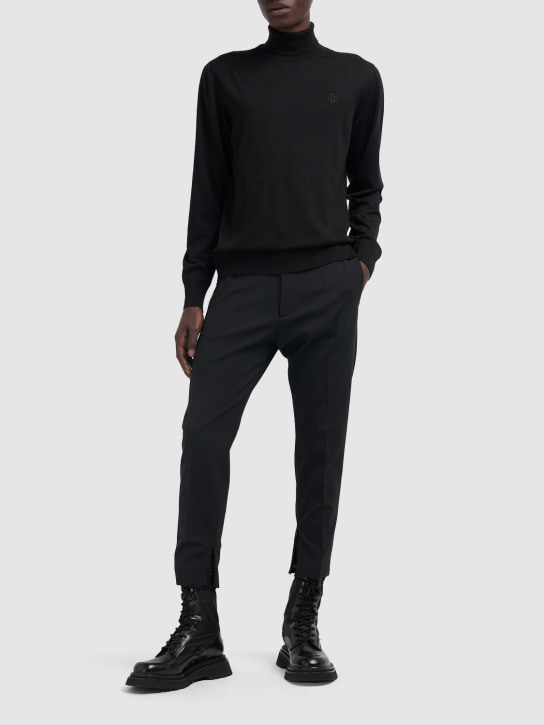 Dsquared2: Skinny tech wool pants - Black - men_1 | Luisa Via Roma
