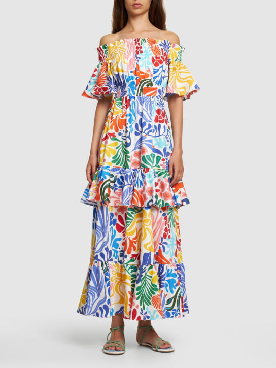 Borgo De Nor: Elena floral printed cotton maxi dress - Multicolor - women_1 | Luisa Via Roma