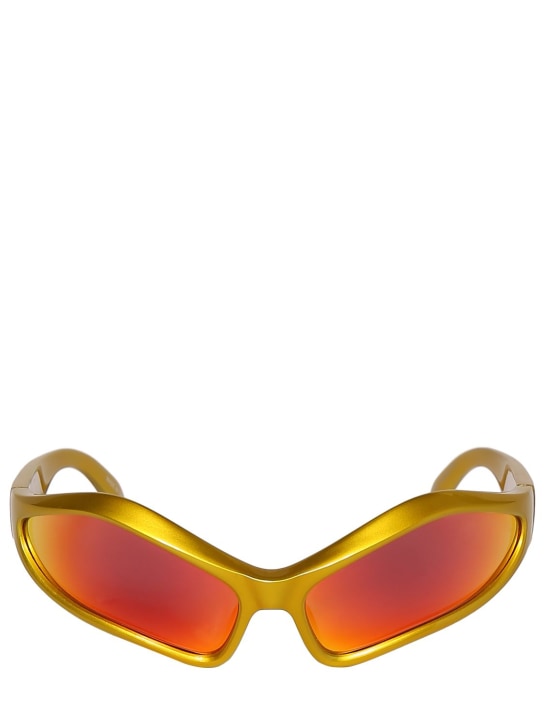Balenciaga: Gafas de sol ovaladas de acetato - Amarillo - men_0 | Luisa Via Roma