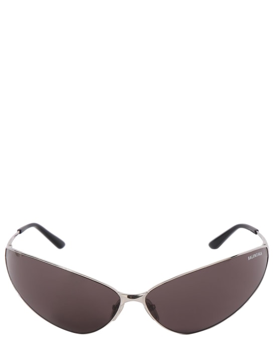 Balenciaga: 0315S Razor Cat metal sunglasses - Black - men_0 | Luisa Via Roma