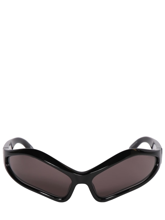 Balenciaga: Gafas de sol ovaladas de acetato - Negro - men_0 | Luisa Via Roma
