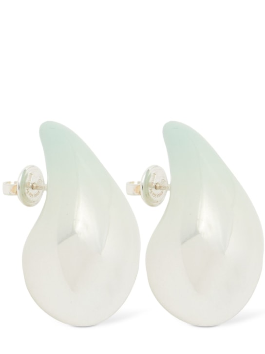 Bottega Veneta: Drop sterling silver earrings - Siren - women_0 | Luisa Via Roma