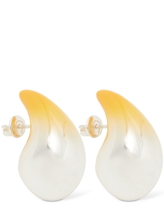 Bottega Veneta: Drop sterling silver earrings - Mango - women_0 | Luisa Via Roma