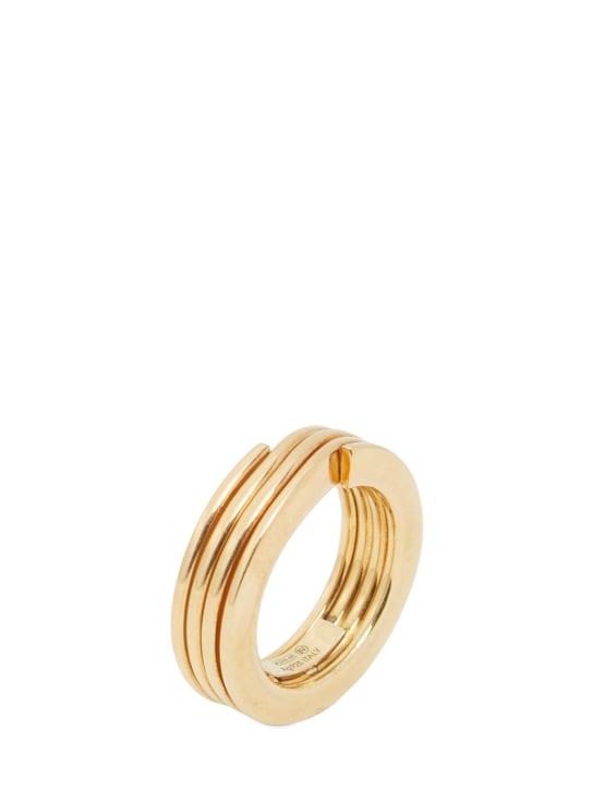 Bottega Veneta: Key chain gold-plated ring - Gold - men_1 | Luisa Via Roma