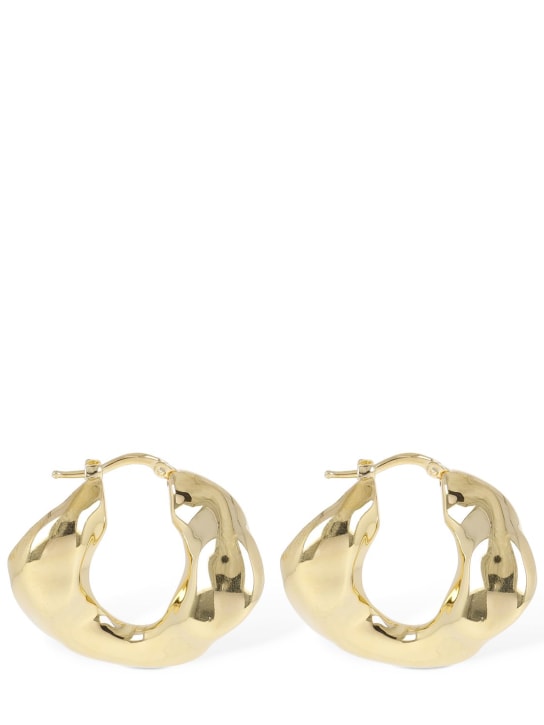 Jil Sander: Waved hoop earrings - Gold - women_0 | Luisa Via Roma
