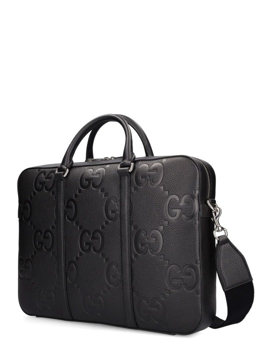 Gucci: Business-Tasche aus Leder „GG Jumbo“ - Schwarz - men_1 | Luisa Via Roma