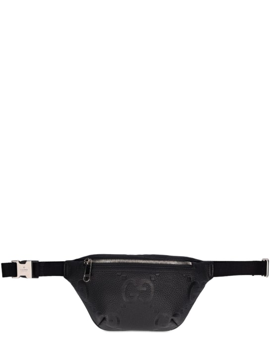 Gucci: GG jumbo leather belt bag - Black - men_0 | Luisa Via Roma