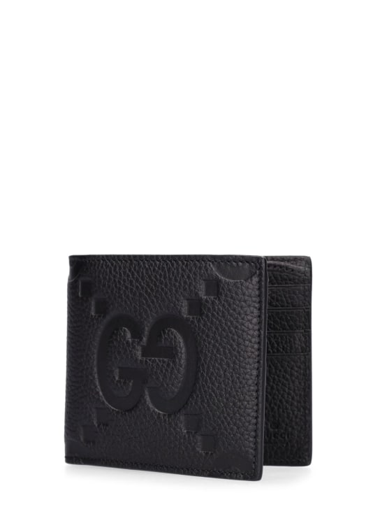 Gucci: GG jumbo leather wallet - Black - men_1 | Luisa Via Roma