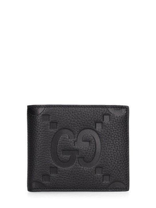 Gucci: GG jumbo leather wallet - Siyah - men_0 | Luisa Via Roma