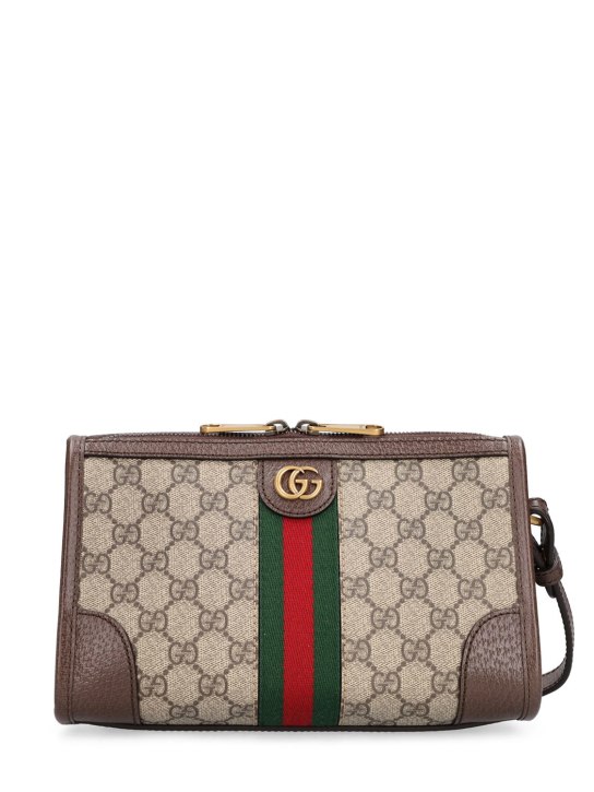 Gucci: GG supreme messenger bag - Beige/Ebony - women_0 | Luisa Via Roma