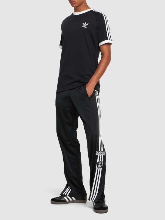 adidas Originals: 3-Stripes cotton t-shirt - Siyah - men_1 | Luisa Via Roma