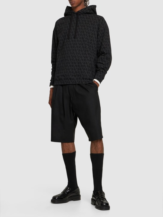 Valentino: Toile Iconographe hooded sweatshirt - Black - men_1 | Luisa Via Roma