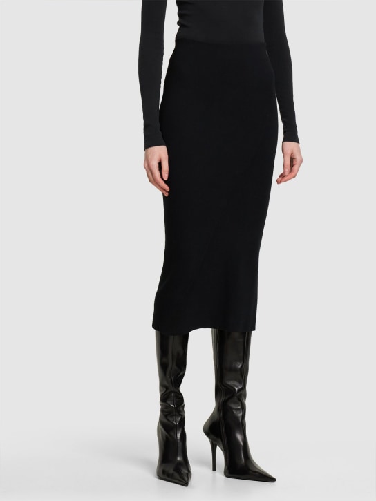 Balenciaga: 110mm Witch leather boots - Black - women_1 | Luisa Via Roma