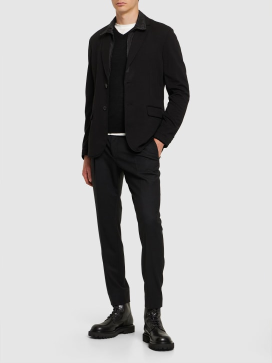 Armani Exchange: Viscose & nylon double layer jacket - Black - men_1 | Luisa Via Roma