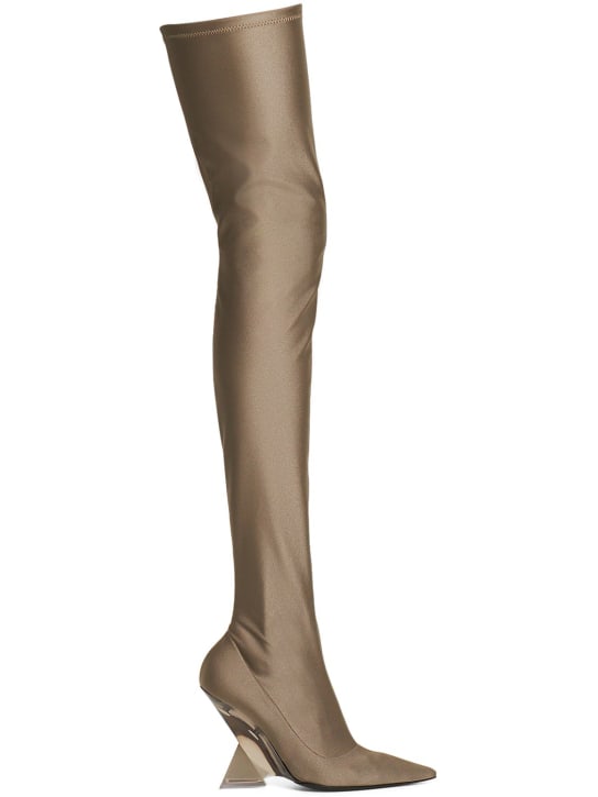 The Attico: 105mm Cheope lycra over-the-knee boots - Grey - women_0 | Luisa Via Roma