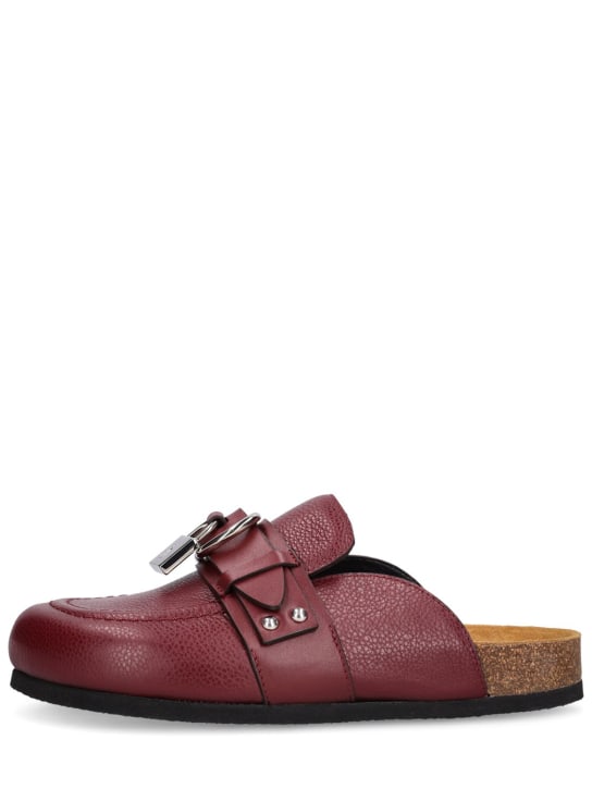 JW Anderson: 15mm Punk leather loafers - Dark Red - women_0 | Luisa Via Roma
