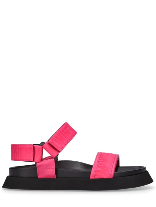 Moschino: 40mm hohe Sandalen aus Jacquard mit Logo - women_0 | Luisa Via Roma