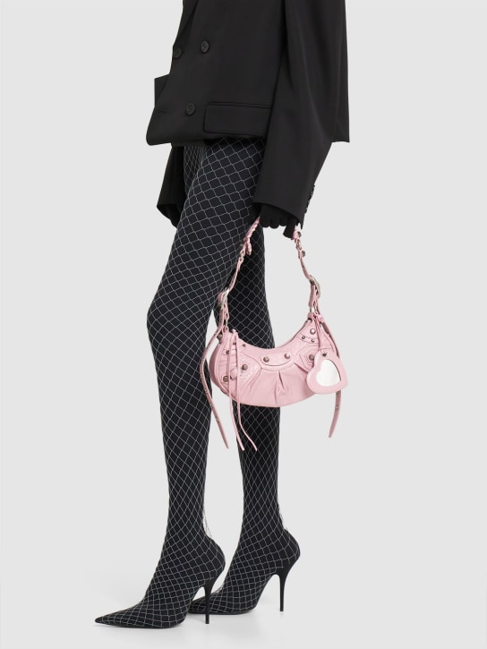 Balenciaga: XS Le Cagole皮革单肩包 - 粉饼粉色 - women_1 | Luisa Via Roma