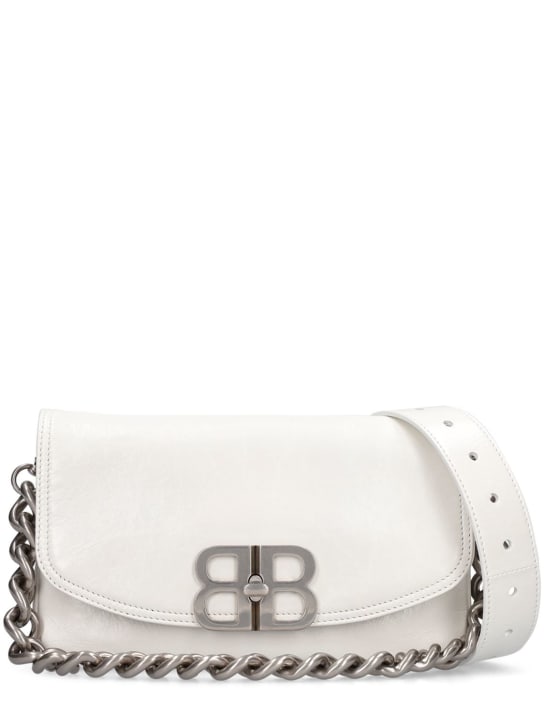 Balenciaga: Petit sac porté épaule en cuir souple BB - Blanc Optique - women_0 | Luisa Via Roma