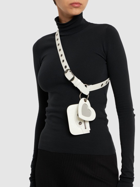 Balenciaga: 2cm breiter Ledergürtel „Le Cagole“ - Optisches Weiß - women_1 | Luisa Via Roma