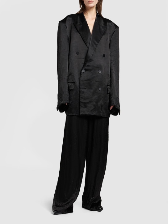 Balenciaga: Veste en viscose et cupro New Steroid - Noir - women_1 | Luisa Via Roma