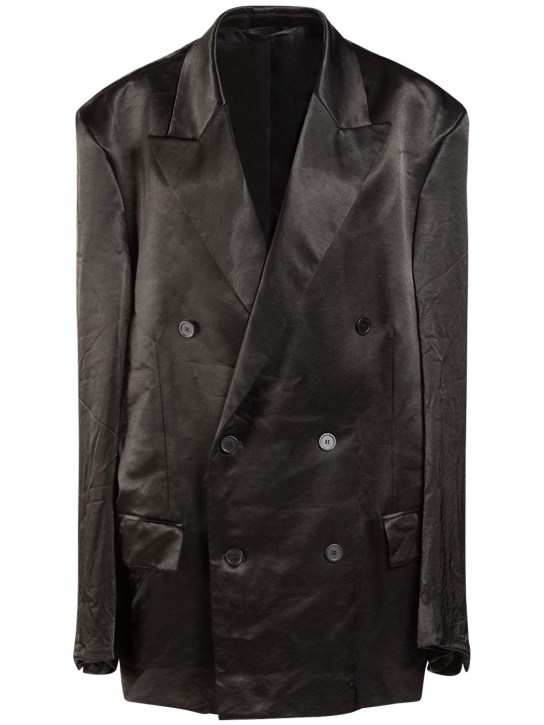 Balenciaga: New Steroid粘胶纤维&铜氨纤维夹克 - 黑色 - women_0 | Luisa Via Roma