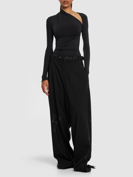 Balenciaga: 铜氨纤维混纺上衣 - 黑色 - women_1 | Luisa Via Roma