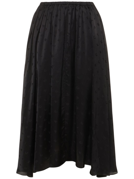 Balenciaga: 人造纤维半身裙 - 黑色 - women_0 | Luisa Via Roma