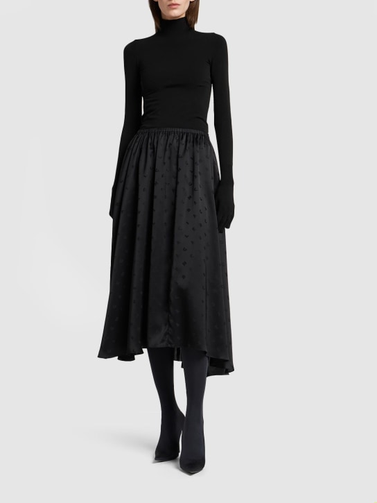 Balenciaga: 人造纤维半身裙 - 黑色 - women_1 | Luisa Via Roma