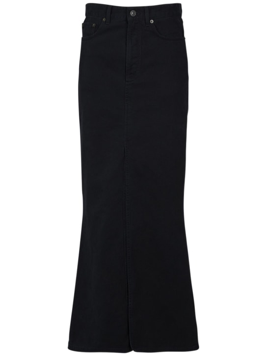 Balenciaga: 棉质超长半身裙 - 黑色 - women_0 | Luisa Via Roma