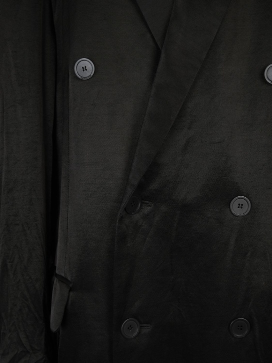 Balenciaga: Manteau en viscose mélangée New Steroid - Noir - men_1 | Luisa Via Roma