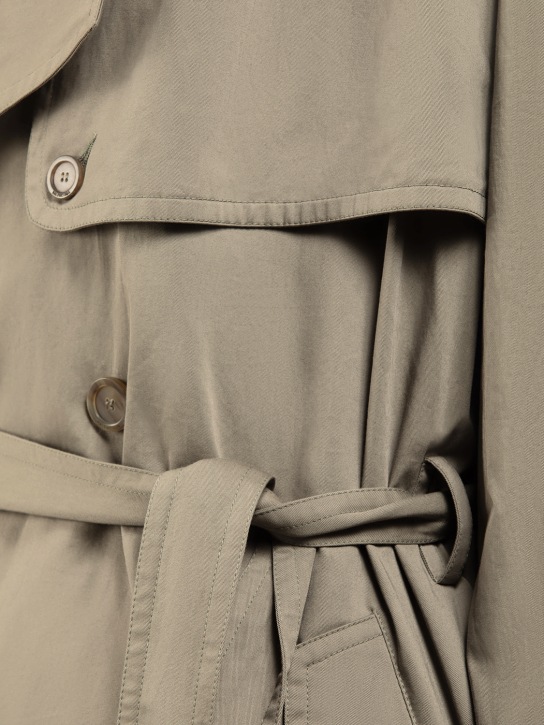 Balenciaga: Trench-coat en coton - Sand Beige - men_1 | Luisa Via Roma