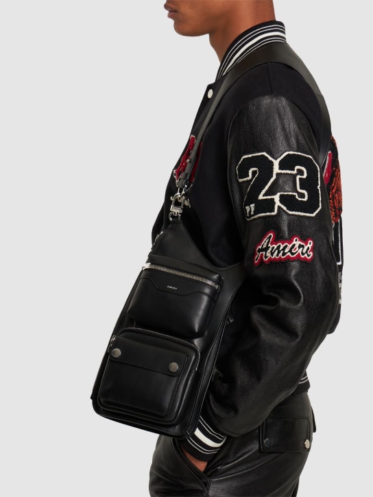 Amiri: 2.0 leather harness bag - Black - men_1 | Luisa Via Roma