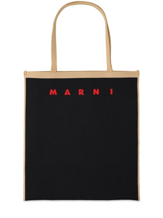 Marni: Borsa shopping in maglia trompe l’oeil - men_0 | Luisa Via Roma