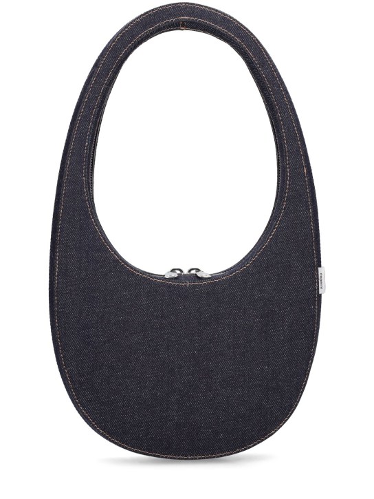 Coperni: Swipe denim shoulder bag - women_0 | Luisa Via Roma