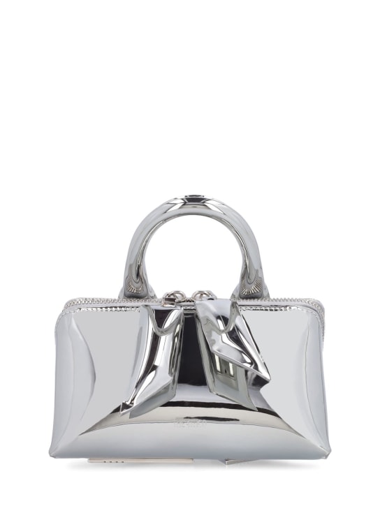 The Attico: Small Friday leather top handle bag - Silver - women_0 | Luisa Via Roma