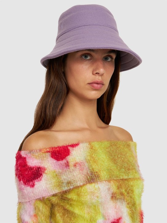 The Attico: Wool blend felt bucket hat - Lavender - women_1 | Luisa Via Roma