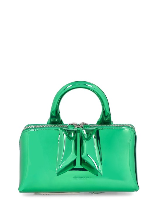 The Attico: Small Friday leather top handle bag - Emerald - women_0 | Luisa Via Roma
