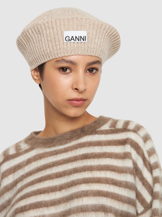 GANNI: ウールリブベレー帽 - ブラジリアンサンド - women_1 | Luisa Via Roma