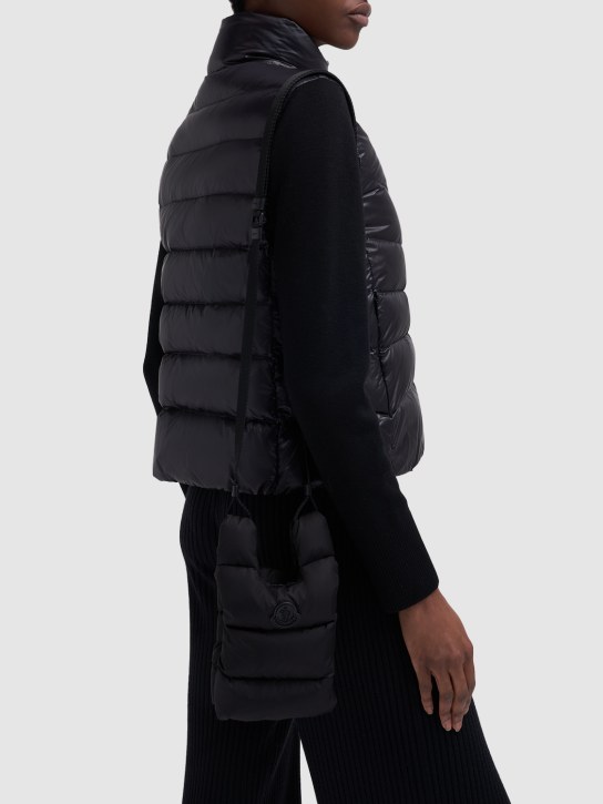 Moncler: Petit sac porté épaule en nylon Legere - Noir - women_1 | Luisa Via Roma