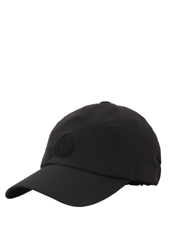 Moncler: Logo nylon baseball cap - Black - women_1 | Luisa Via Roma