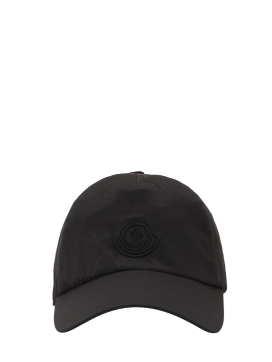 Moncler: Logo nylon baseball cap - Siyah - women_0 | Luisa Via Roma