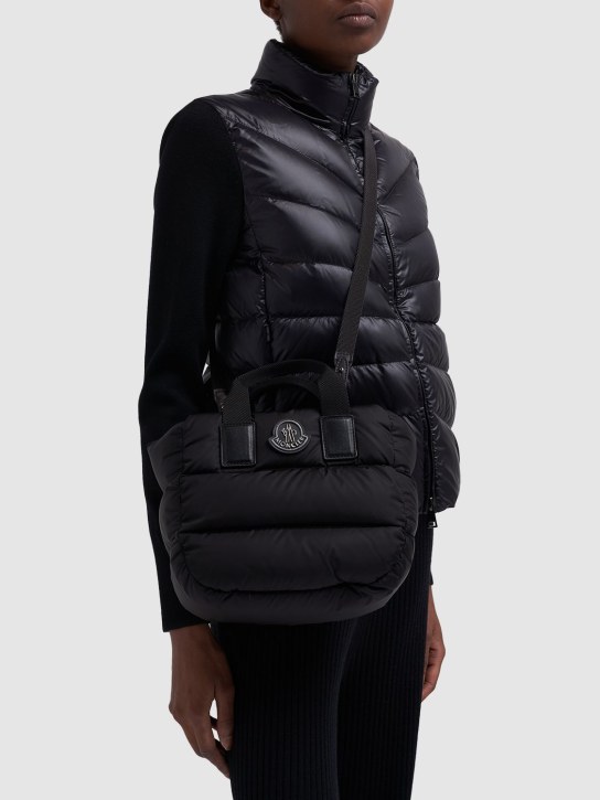 Moncler: Mini Caradoc quilted nylon tote bag - Black - women_1 | Luisa Via Roma