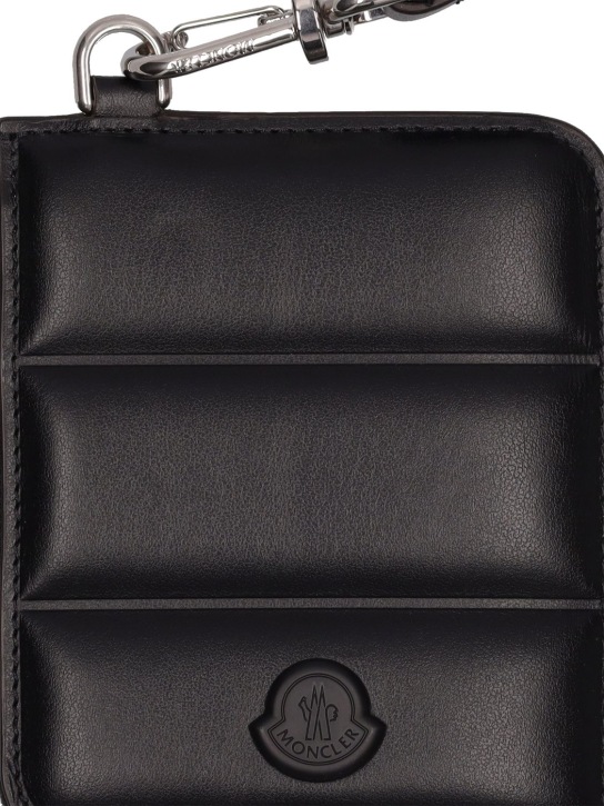 Moncler: Small New flat leather wallet - Black - women_1 | Luisa Via Roma