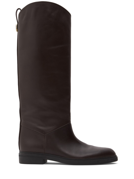 Loro Piana: Kilda leather boots - women_0 | Luisa Via Roma
