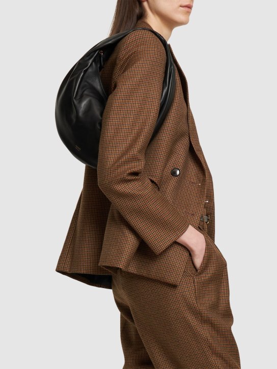 Khaite: Medium Olivia leather hobo bag - Siyah - women_1 | Luisa Via Roma