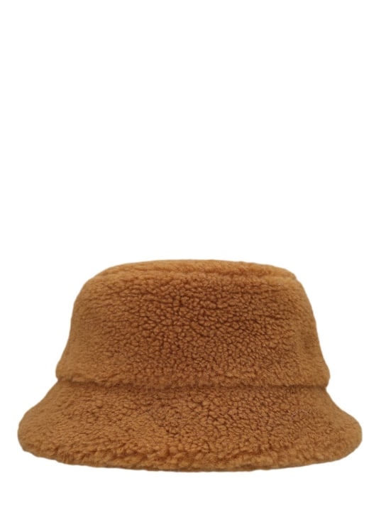 Stand Studio: Wera faux shearling bucket hat - Karamel - women_0 | Luisa Via Roma