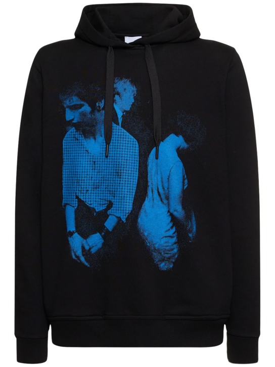 Burberry: Hindes printed cotton hoodie - Black - men_0 | Luisa Via Roma